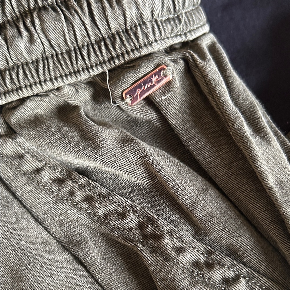 PINK by Victorias Secret Drawstring Olive Green Utility Pants - Women’s Small - Picture 2 of 4